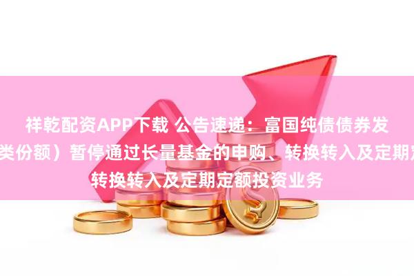 祥乾配资APP下载 公告速递：富国纯债债券发起式基金（C类份额）暂停通过长量基金的申购、转换转入及定期定额投资业务